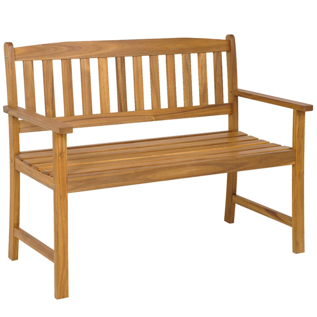 Winston Porter Loremarie Solid Wood Acacia Outdoor Bench