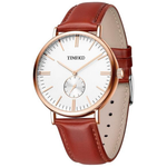 TIME100 Minimalist Men's Watch with Genuine Leather Strap