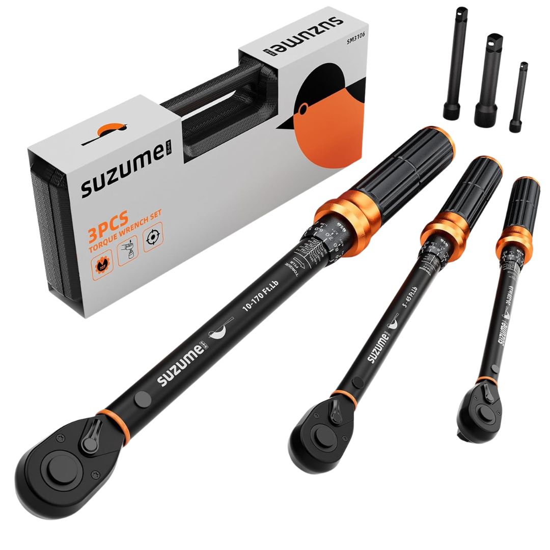 3-Piece 72 Teeth Dual-Direction Torque Wrench Set (1/4" & 3/8" & 1/2")