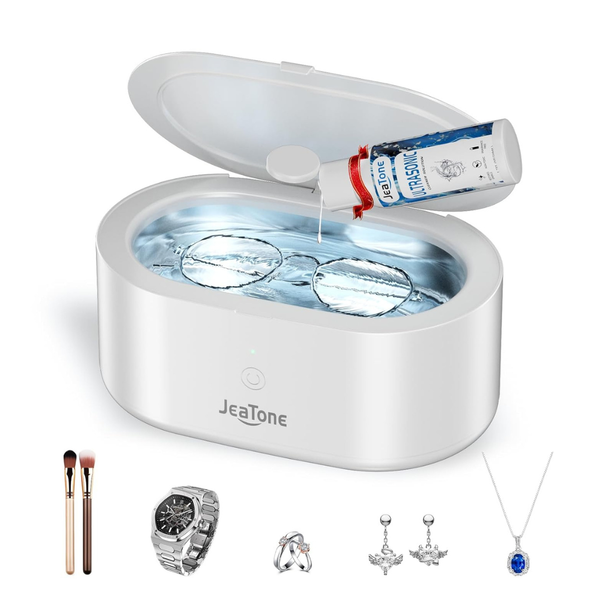 JeaTone 46kHz Ultrasonic Jewelry Cleaner With 20 oz Stainless Steel Tank