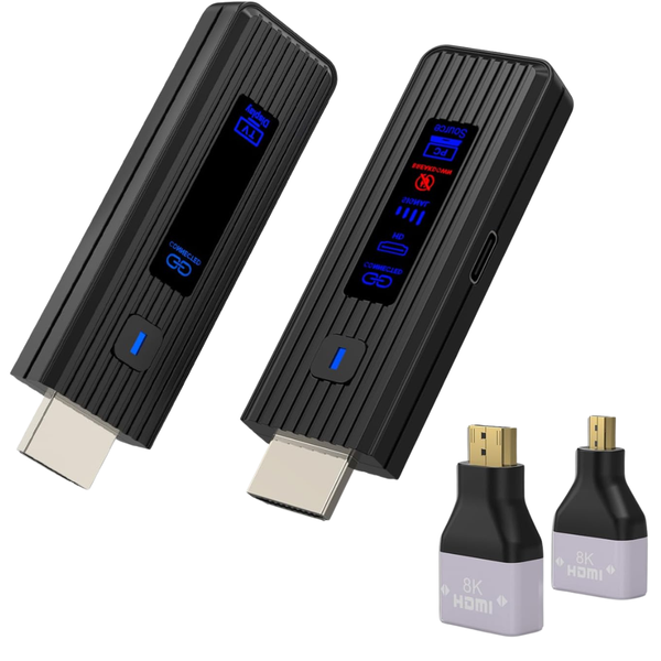 Wireless HDMI Extender Transmitter & Receiver With LED Display