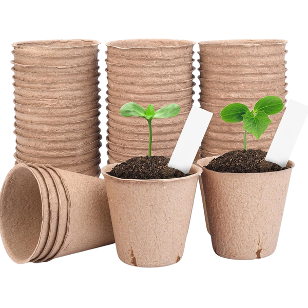 40-Pack 3.15" Biodegradable Nursery Pots With 10 Plant Labels