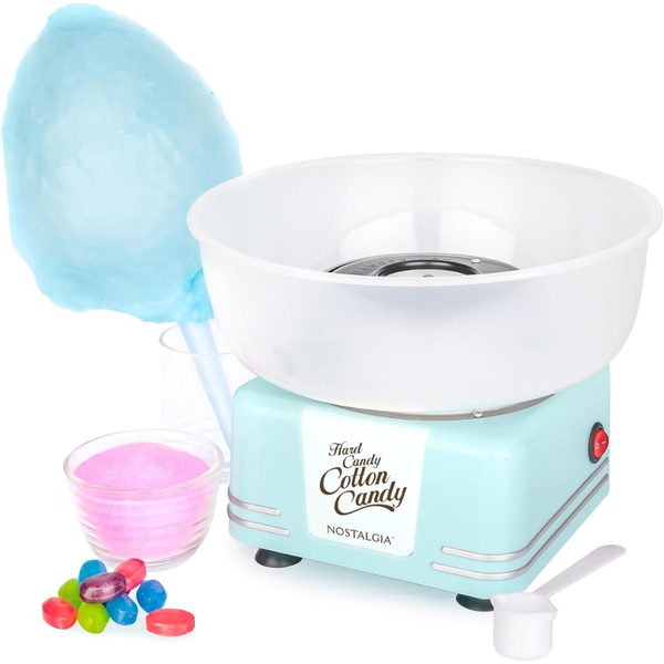 Nostalgia Countertop Cotton Candy Machine W/ 2 Reusable Cones & Scoop
