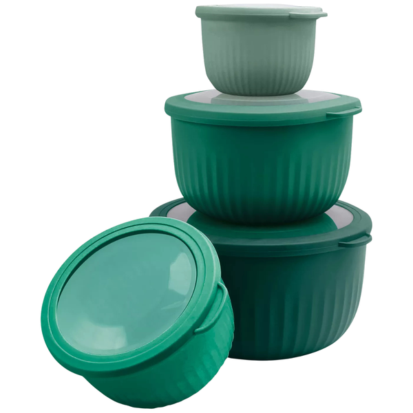 8-Piece Art & Cook Round Nesting Bowl Set With Lids (Ombre Teal)