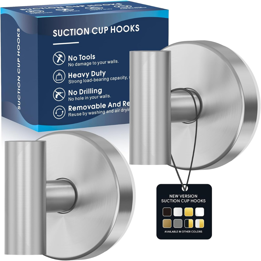 2-Pack Suction Cup Shower Towel Hooks