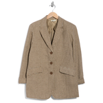 Max Studio Women's Houndstooth Plaid Double Knit Blazer