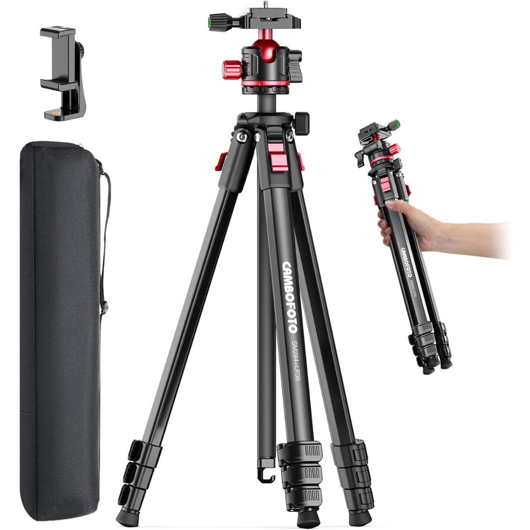68" Lightweight Travel Camera Tripod with Ball Head