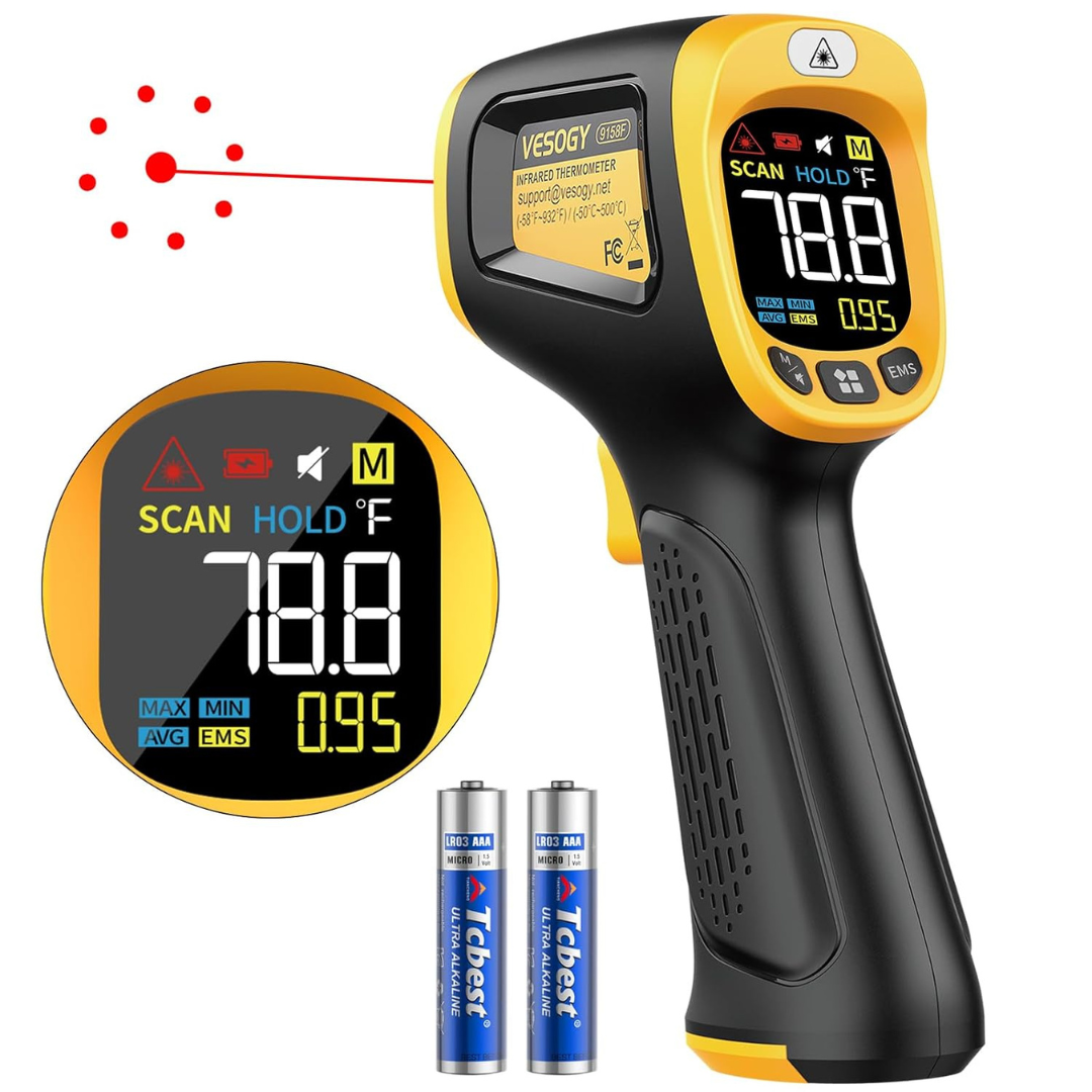 Vesogy Infrared Laser Thermometer Gun (-58F to 932F)