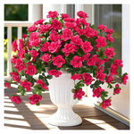 2 Bundles Fake Red Outdoor Artificial Flowers