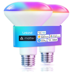 2-Pack Linkind Matter Smart BR30 E26 LED Flood Light Bulbs