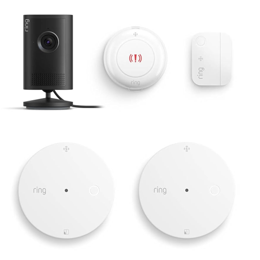 Ring Indoor Cam Plus + 2 X Glass Break Sensors + Window & Door Sensor + Panic Button