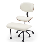 Bestier Ergonomic Cross-Legged Office Chair (White)