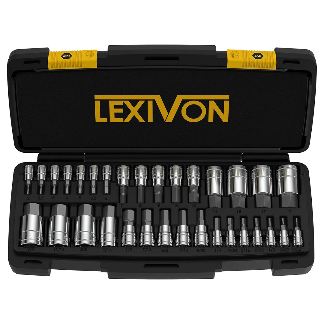 32-Piece Lexivon Premium S2 Alloy Steel Master HEX Bit Socket Set