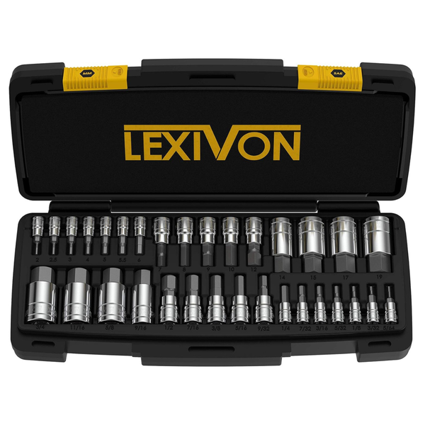 32-Piece Lexivon Premium S2 Alloy Steel Master HEX Bit Socket Set