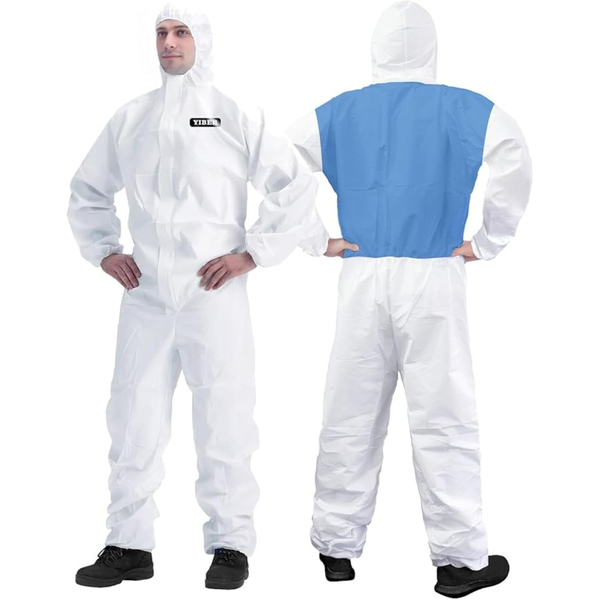 YIBER Hazmat Suit W/ Microporous Splicing (Blue & White, M To 3XL)