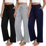 3-Pack Women's Wide Leg Lounge Pants