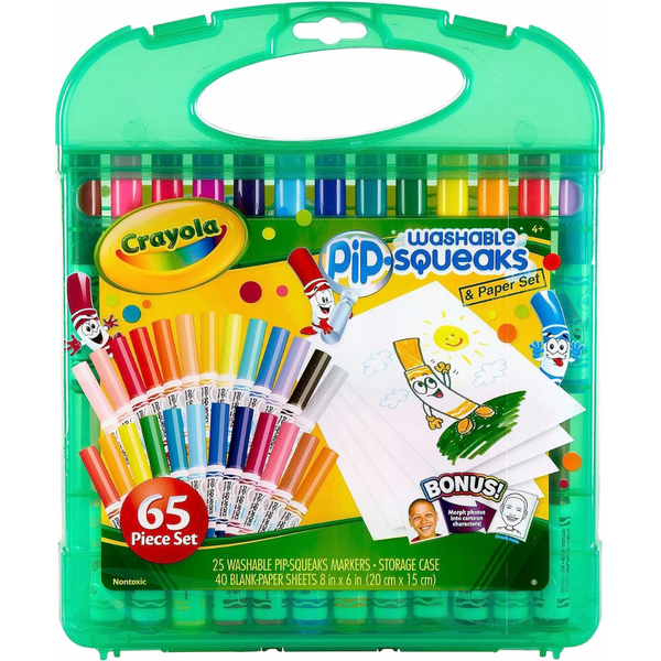 65-Count Crayola Pip Squeaks Mini Markers And Paper Set