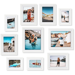 10-Pack White Picture Frame Set With Mats