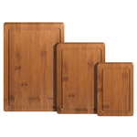 3-Piece Bamboo Kitchen Cutting Board Set W/ Deep Juice Grooves (2 Colors)