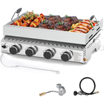 Cowsar Portable 4-Burner 32000 BTU Propane Stainless Steel BBQ Grill