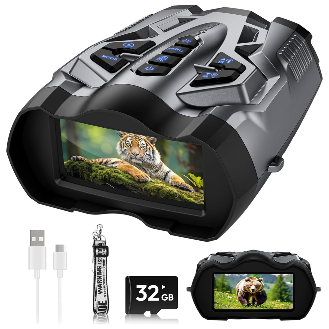 4K Night Vision Goggles With 10X Zoom, Infrared Range & Rechargeable Battery