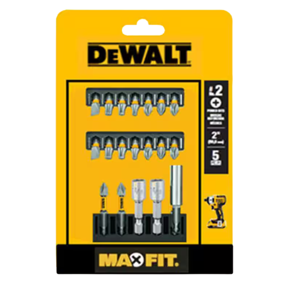 19-Piece DeWALT Maxfit 1" Carbon Steel Driving Bit Set