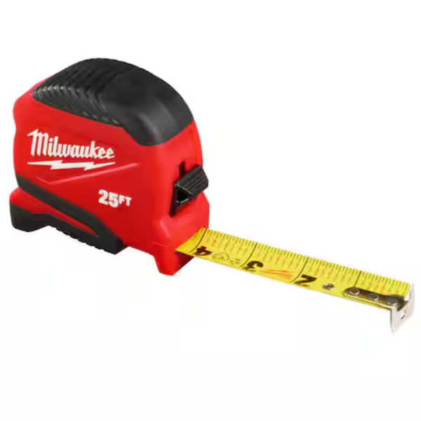 25-Feet Milwaukee Compact Tape Measure with Fractional Scale