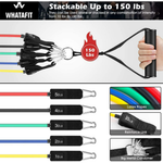 5-Piece 150lb Resistance Bands Set w/ Handles, Door Anchor & Bag