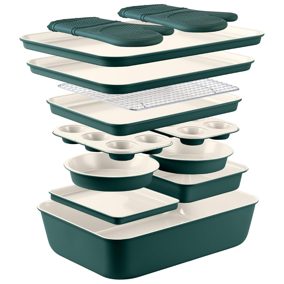 13-Piece Country Kitchen Nonstick Stackable Bakeware Set