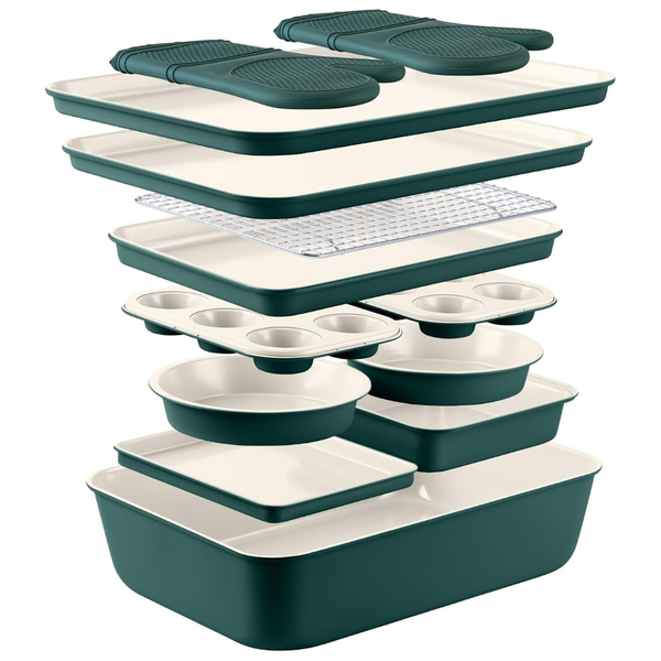 13-Piece Country Kitchen Nonstick Stackable Bakeware Set