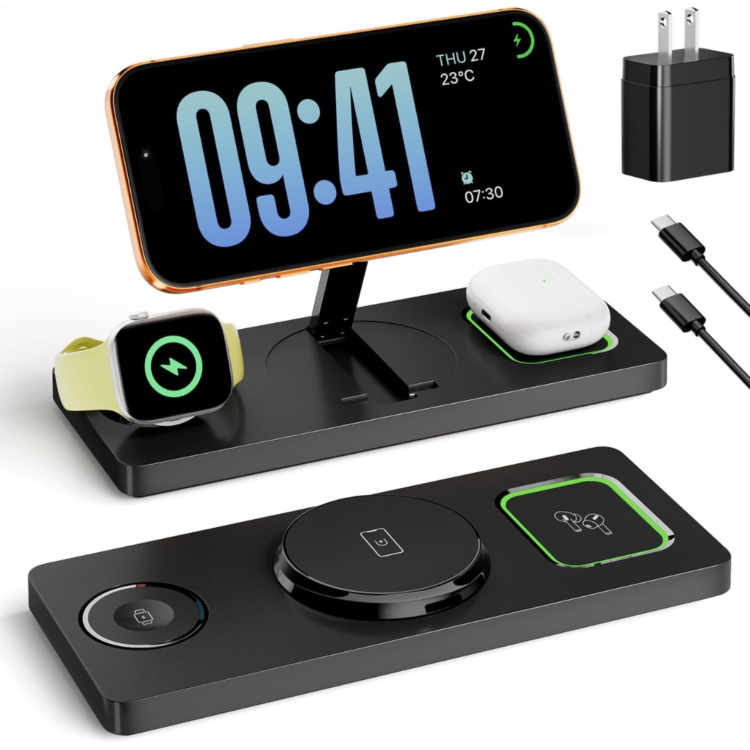 Foldable Apple 3-In-1 USB Type C MagSafe Charging Stand