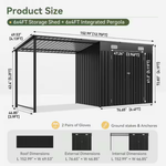 Sizzim 12.7Ft W x 3.9Ft D Lean to Metal Shed