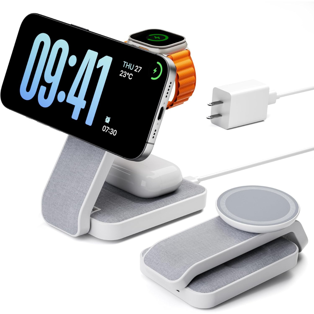 3 In 1 Foldable Wireless Travel MagSafe Charging Station w/ Night Light