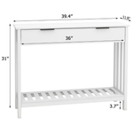 Narrow Entryway Console Table w/ Drawer Storage