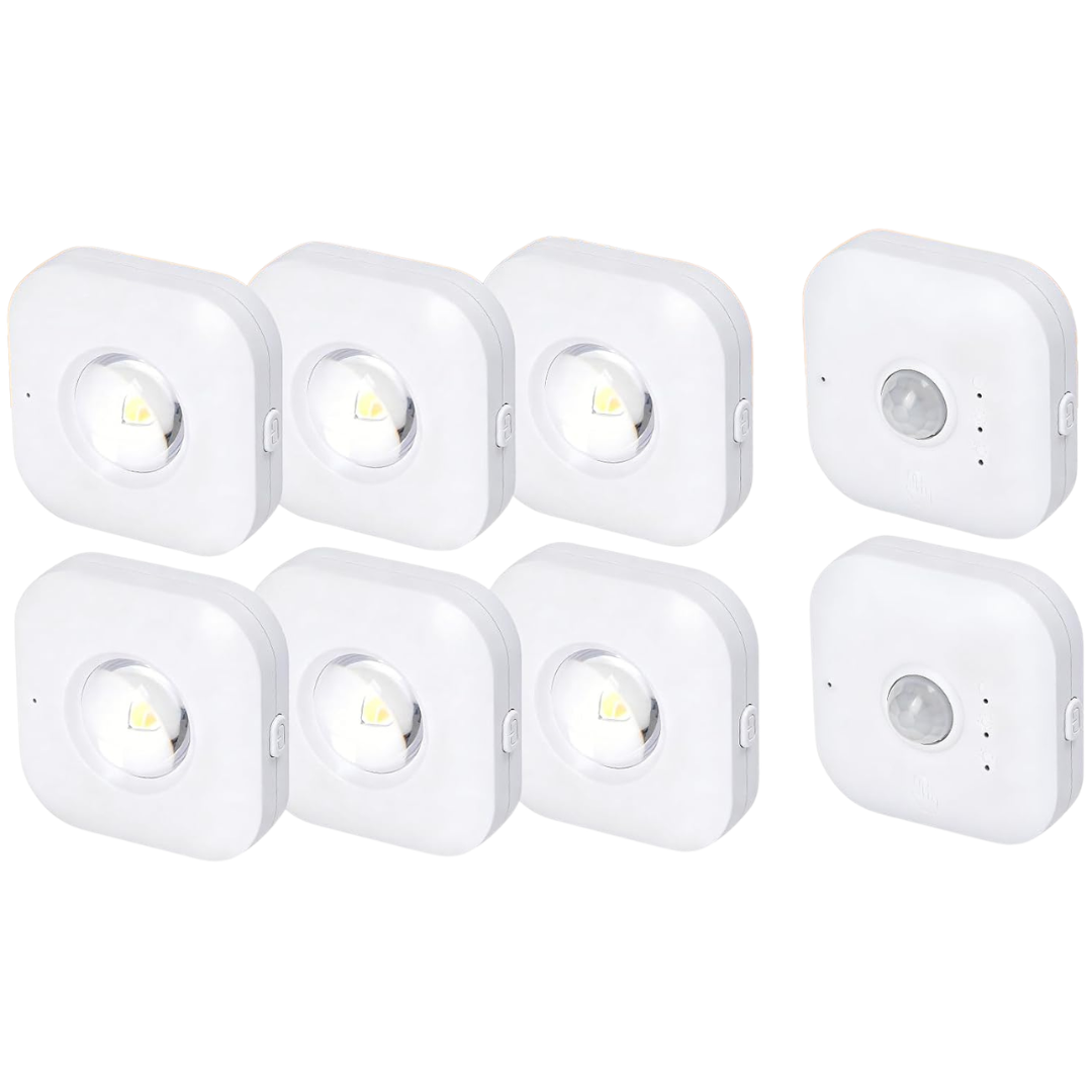 6-Pack Motion Sensor Stair Lights w/ Dual Sensors & 50ft Wall-Penetrating Remote