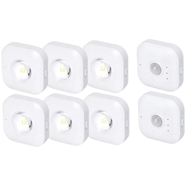 6-Pack Motion Sensor Stair Lights w/ Dual Sensors & 50ft Wall-Penetrating Remote