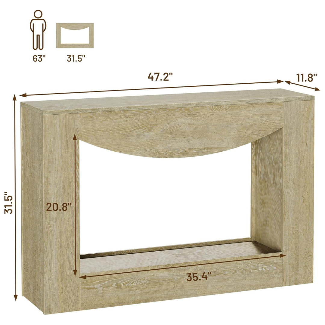 47" Entryway Farmhouse Console Table with LED Light