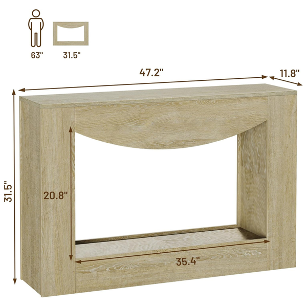 47" Entryway Farmhouse Console Table with LED Light