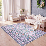 Collive 5' x 7' Floral Machine Washable Area Rug