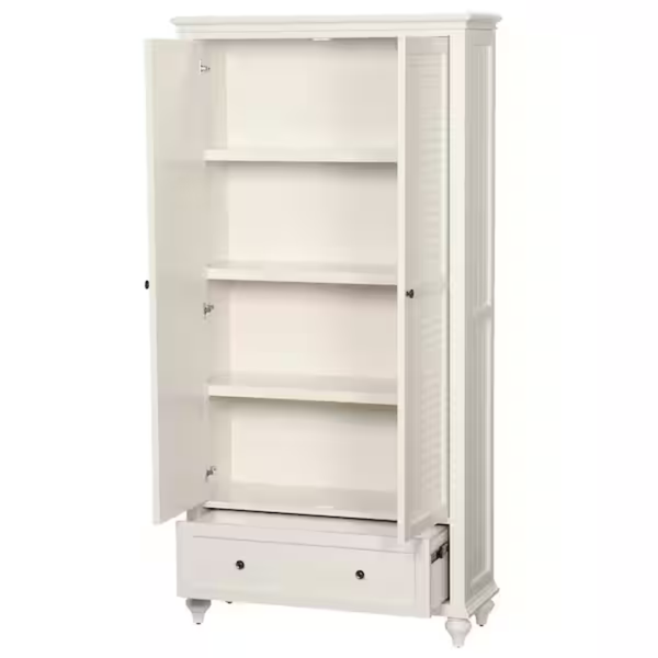 72" Off-White Standard 4-shelf Bookcase with 2-Doors