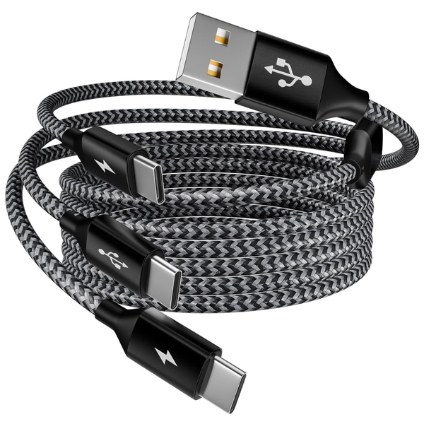 5ft Mpatiby 3-in-1 Multi USB-A to USB-C Splitter Charging Cable