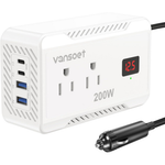 200W Car Power Inverter DC 12V to 110V AC Converter w/ 4-USB Charging Ports