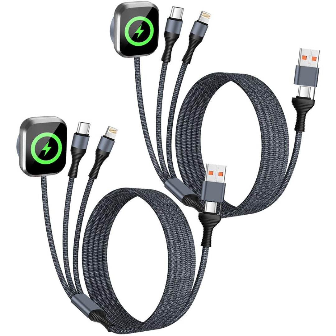 2-Pack Firsting 5ft 3-in-2 Multi Charging Cable