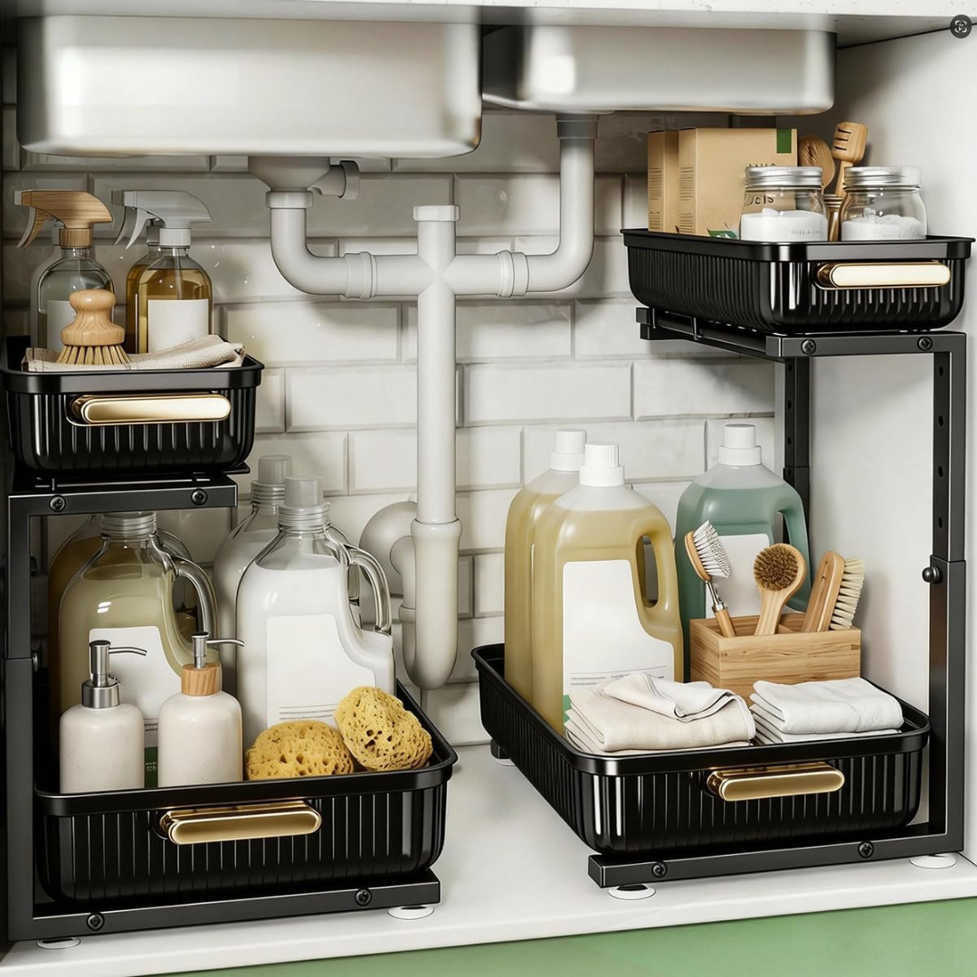 2-Pack Multi-Purpose Pull-Out Under Sink Storage Organizer