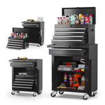 5-Drawer Rolling Tool Storage Cabinet With Detachable Top Tool Box