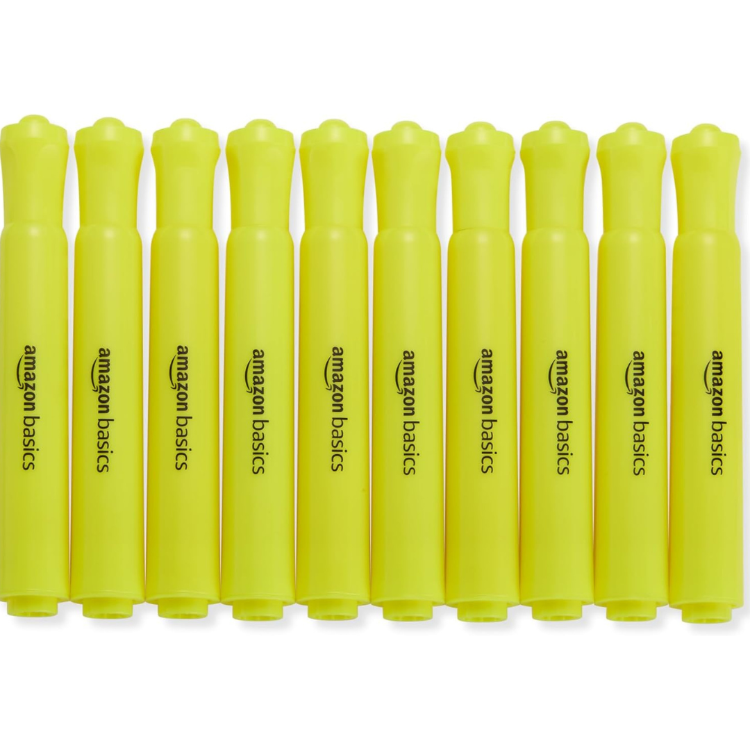 12-Pack Amazon Basics Tank Style Highlighters