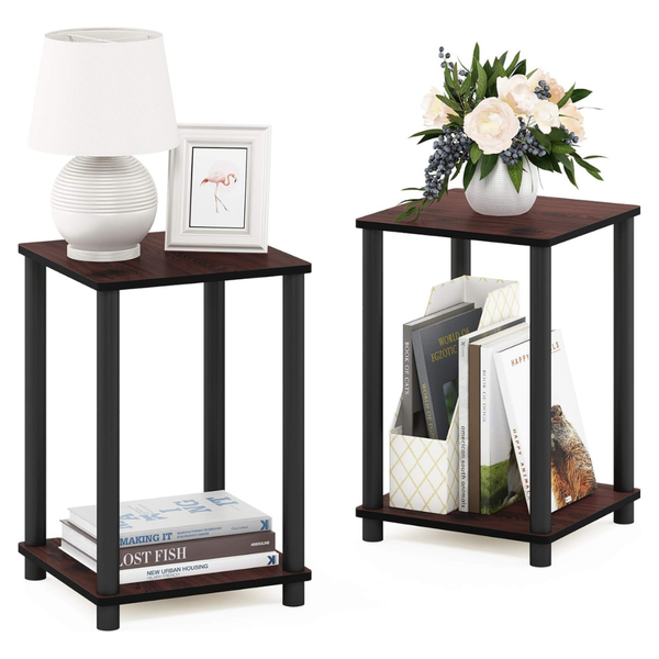 2-Pack Furinno Turn-N-Tube 2-Tier Corner End Table