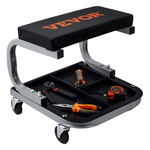 VEVOR 250 lbs Capacity Padded Rolling Workshop Stool W/Tool Tray Storage