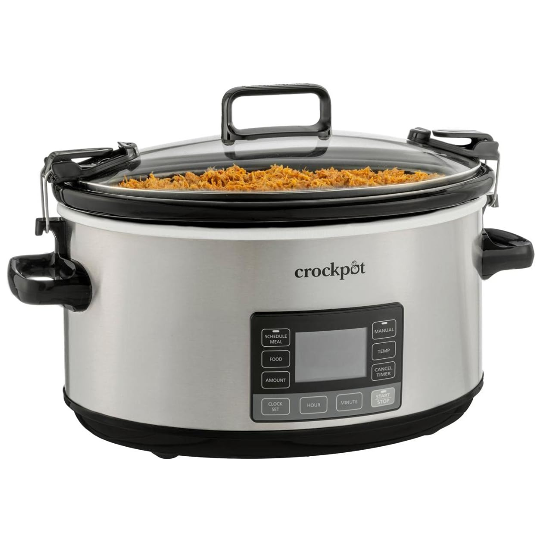 Crock-Pot 7-Quart Portable Programmable Slow Cooker W/ Timer & Locking Lid