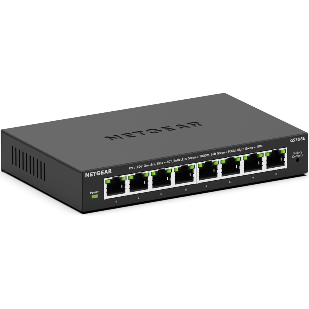 8-Port Netgear GS308E Gigabit Ethernet Easy Smart Managed Switch